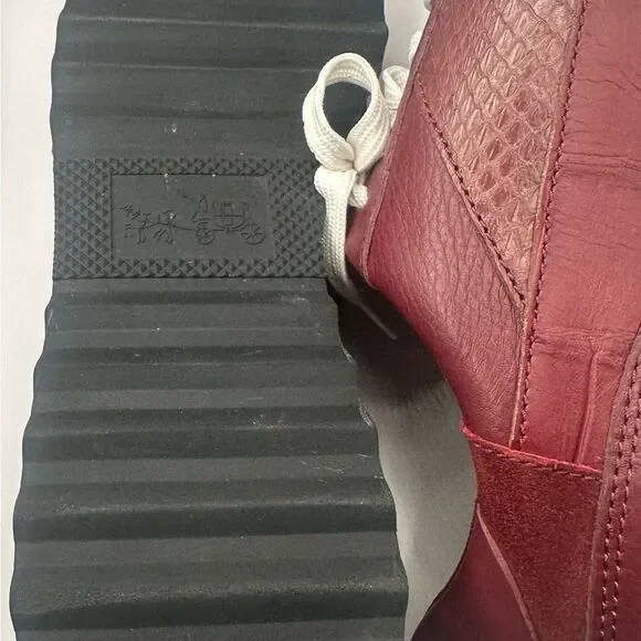 Coach Women’s “Moonlight Patchwork” sneakers NWOT Burgundy size 8M - Picture 10 of 12